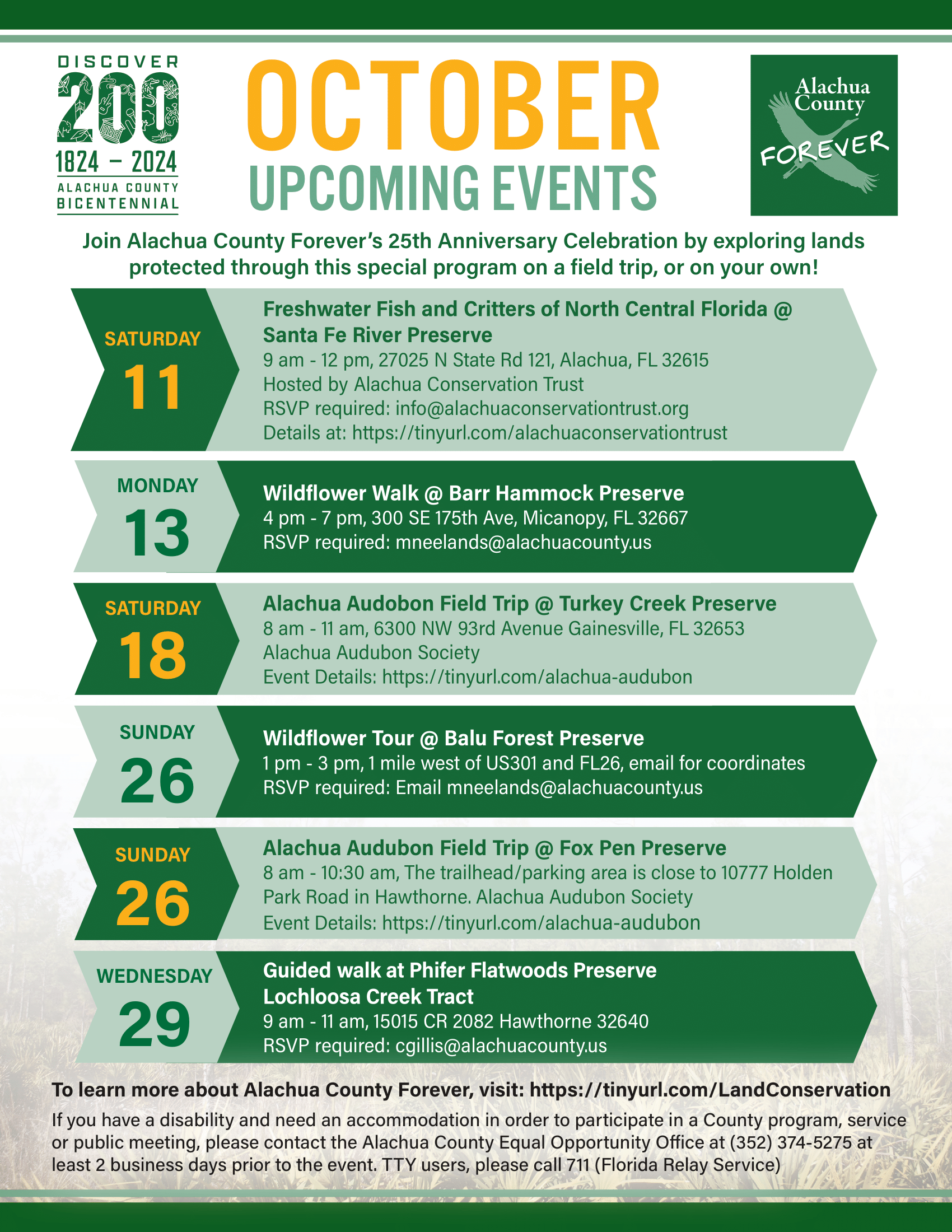 October events flyer showing all october events. Click the image to open full PDF