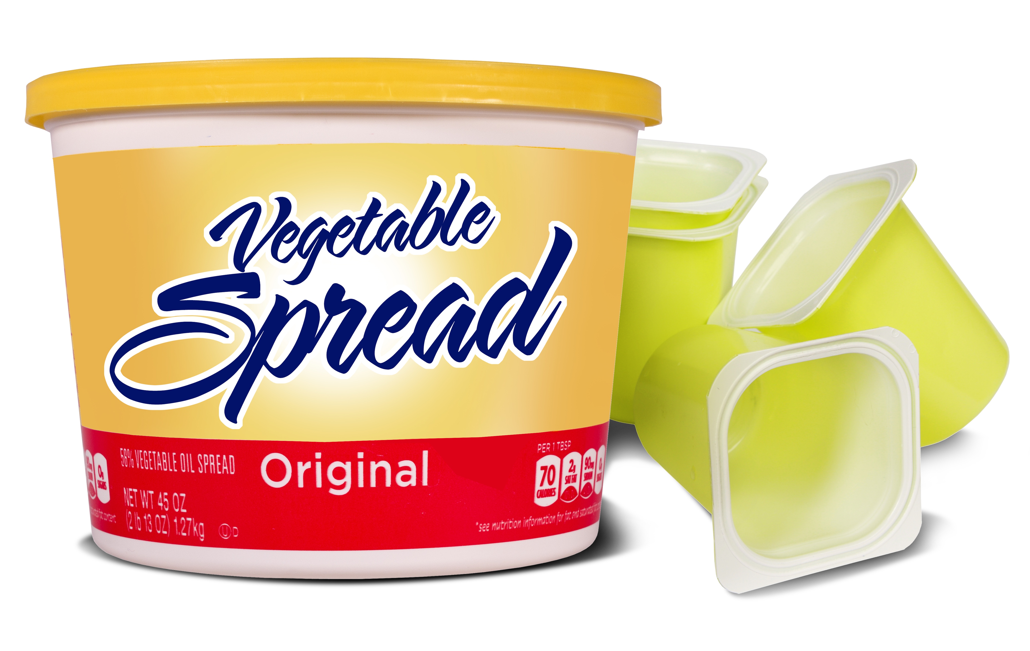Yogurt and butter tubs that are accepted in the recycling program.