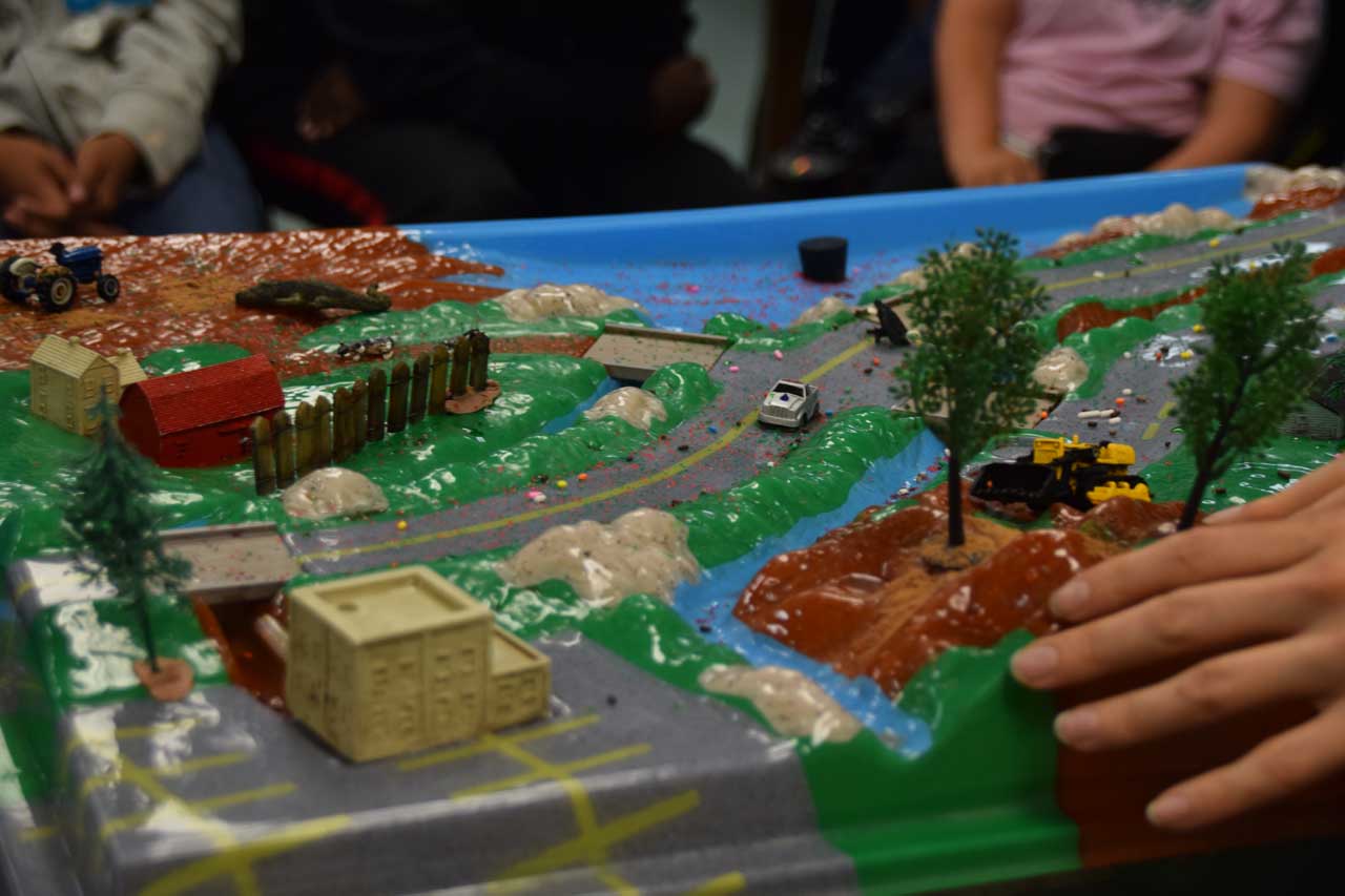 Close-up of Enviroscape model