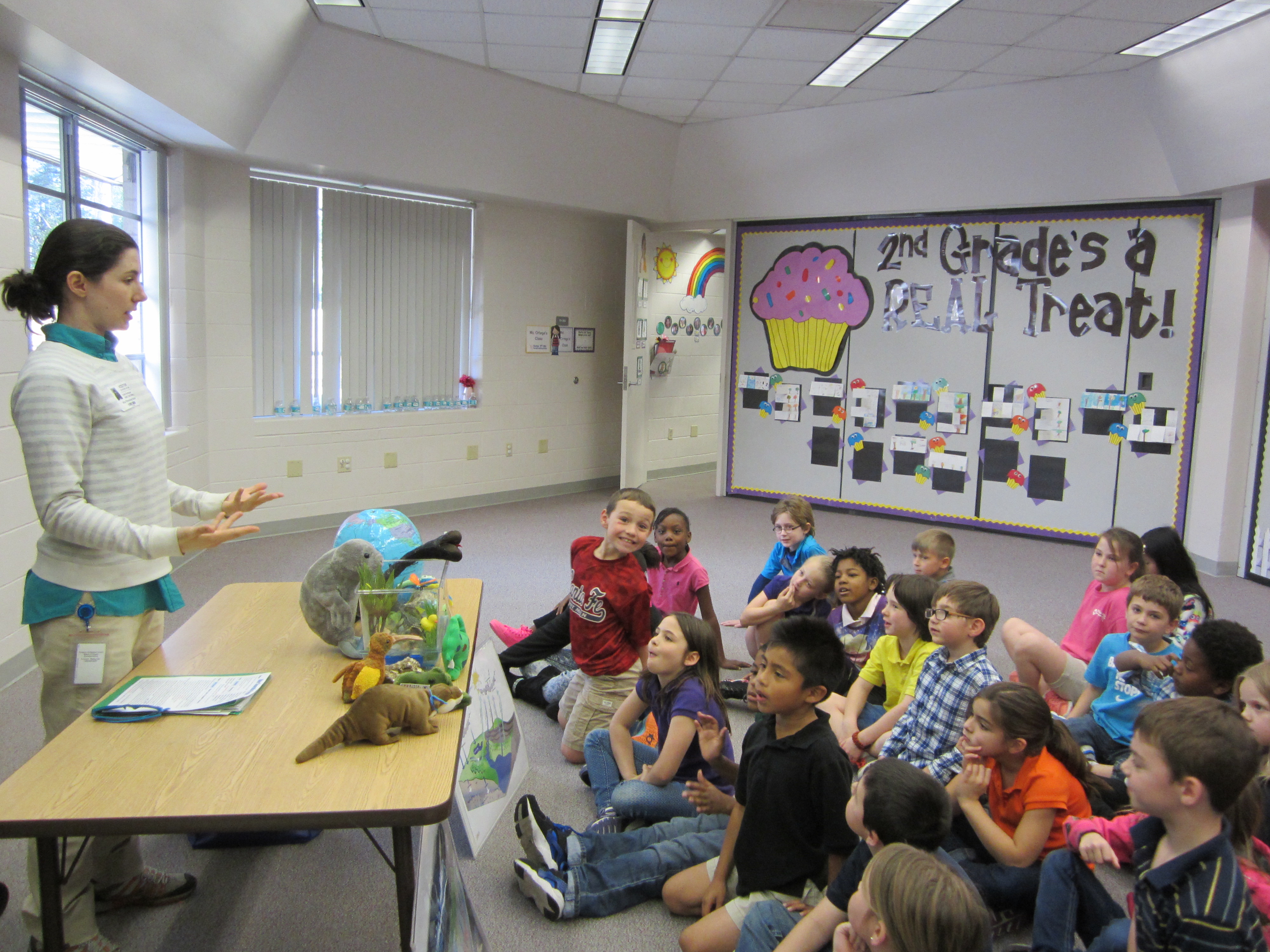 Teacher speaking with the children during the Save Our Springs program