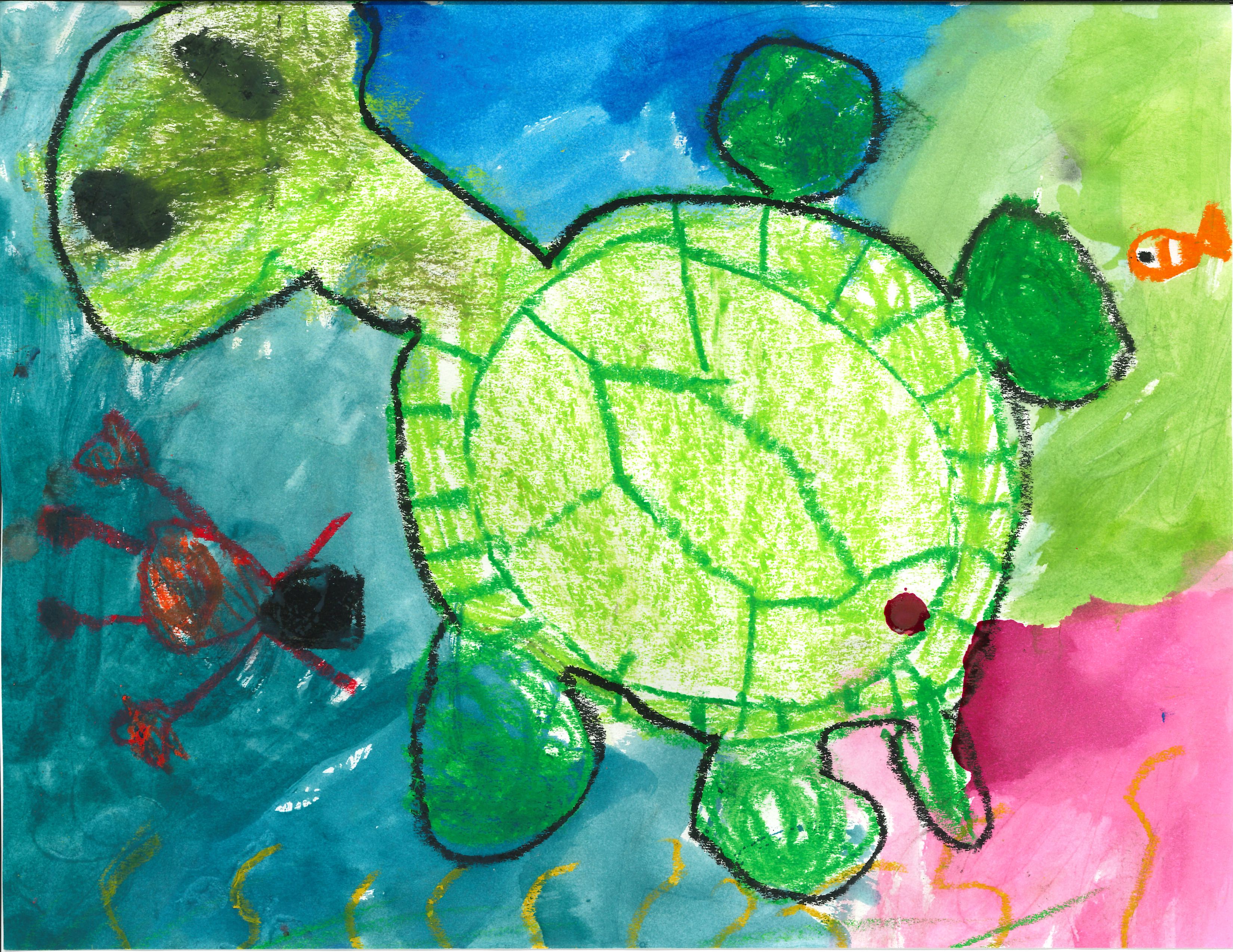 Kindergarten - 1st Place and Calendar Selection, Turtle with Crawfish