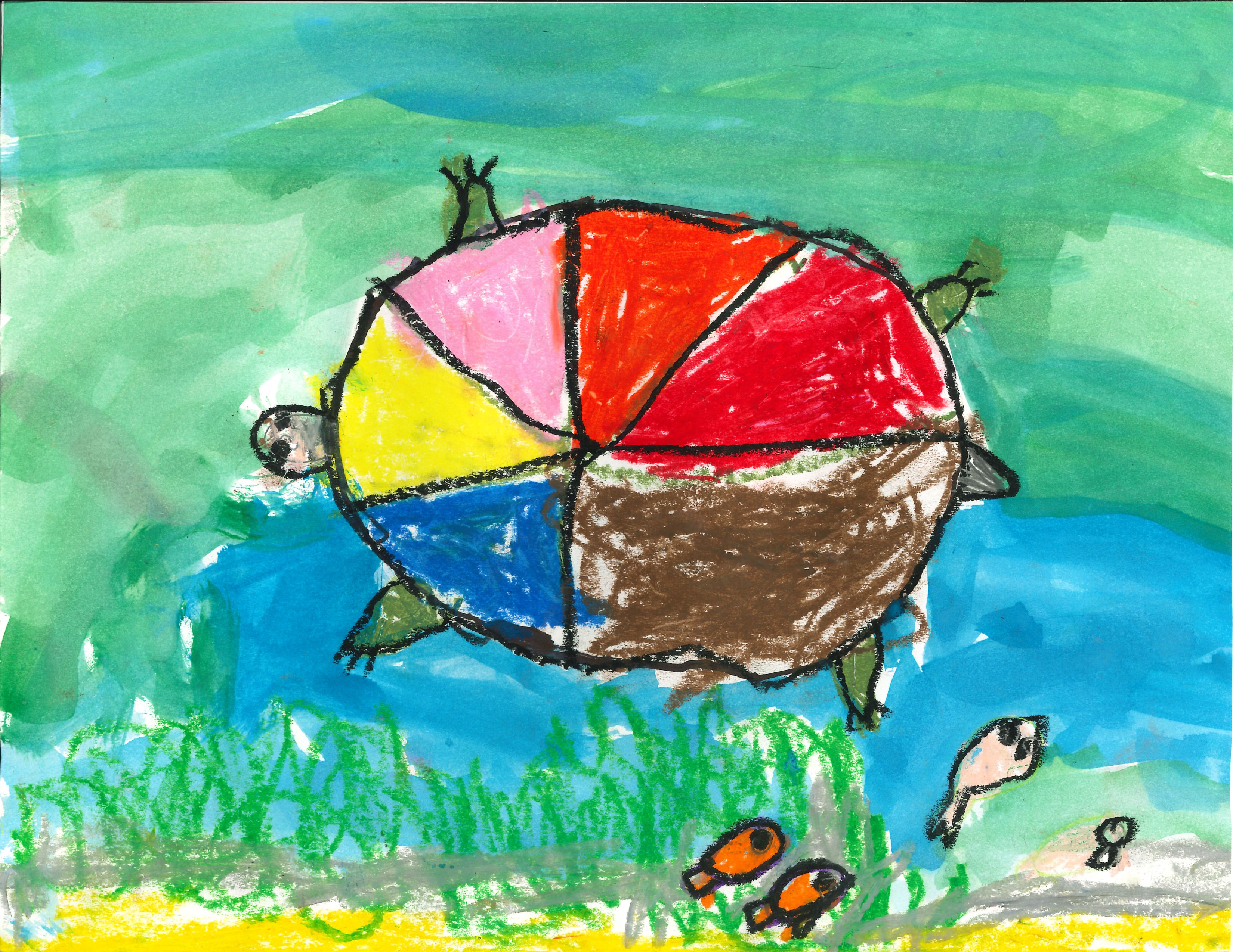 Kindergarten -3rd Place, Turtle with Fish