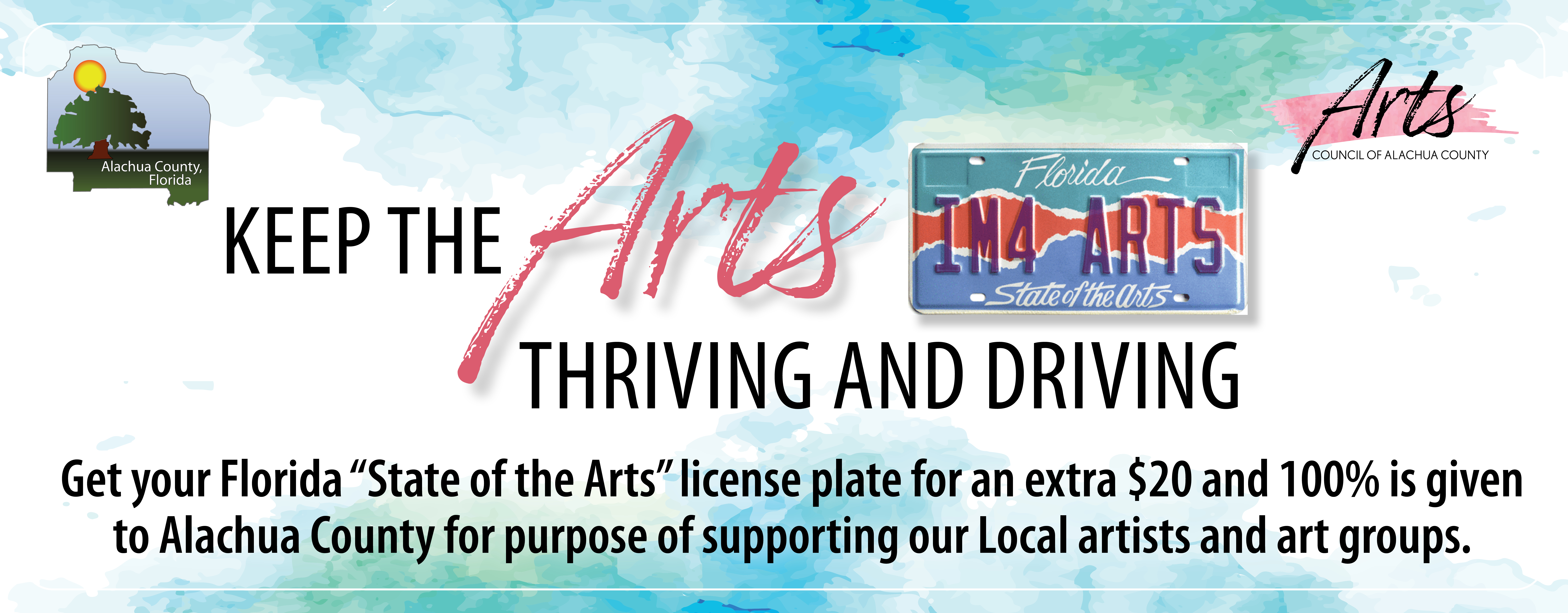 Keep the Arts Thriving and Driving. Get your Florida 
